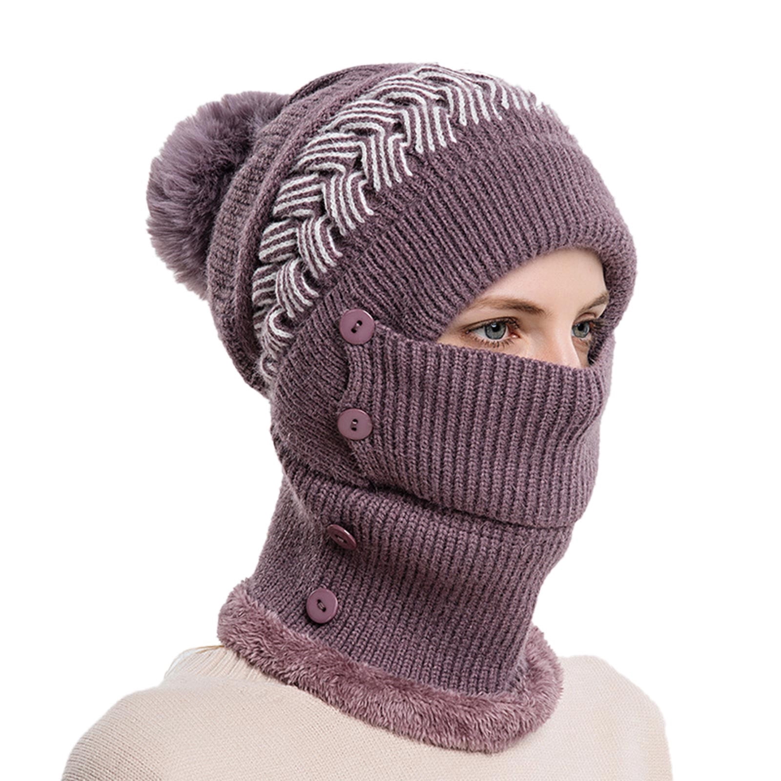 3-in-1 Winter Balaclava, 2025 New Knitted Hat, Multifunctional Scarf Hat for Outdoor Sports, Cozy Ski Mask for Women