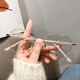 thumbnail image 2 of Gafas de metal para miopía, lentes planas con protección contra la luz azul, con marco para miopía para estudiantes, 2 of 5