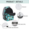thumbnail image 4 of Poodle and Rose Blue Pattern Backpack for School, Cute School Bag with Adjustable Shoulder Straps and Padded Back, 15.3"x11"x6.7", 4 of 5