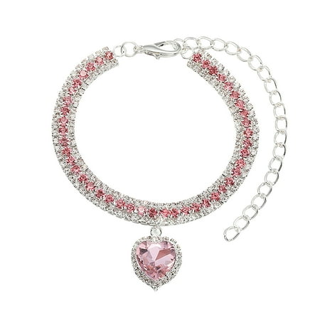 Leozcaa Dog Diamond Necklace Jewelry for Small Dogs Puppy - Bling Rhinestones Cat Wedding Collar