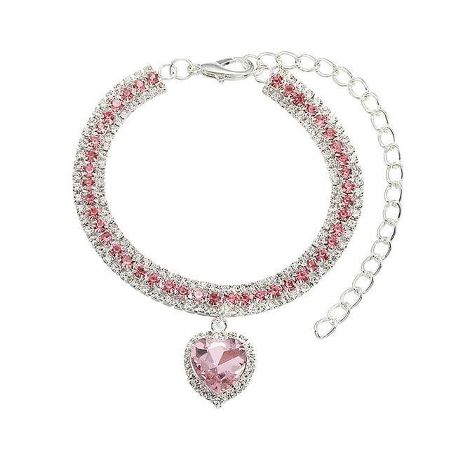 Hearth & Gear Pet Cat Collar Dog Necklace Metal Necklace Small And Medium Dogs Chewing Chain Pet Accessories Necklace With Name Pet Accessories 24 Rhinestone Choker Choker Chain Dog Leash Harness Dog