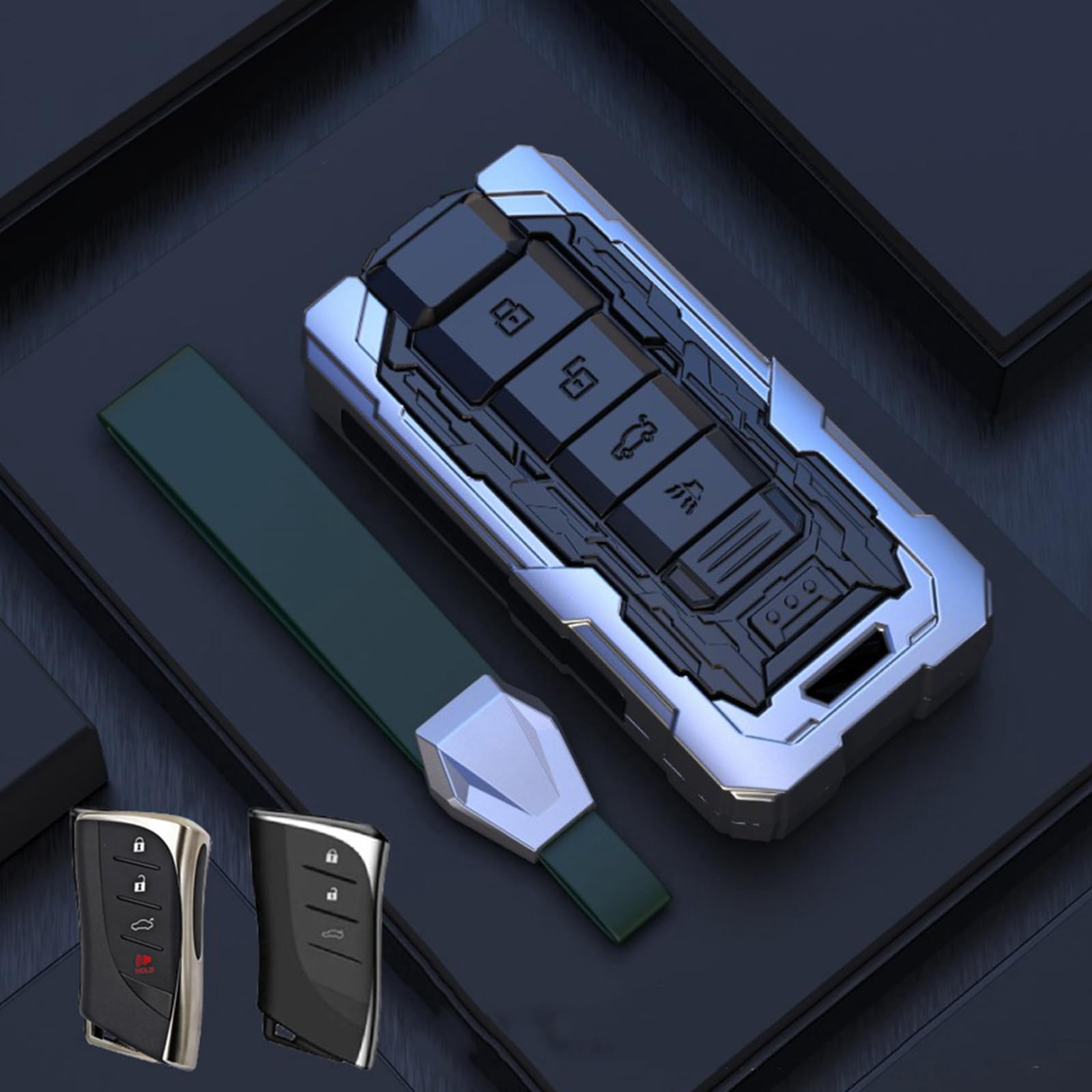 Zinc Alloy Smart Key Fob Case Protector Shell Key Fob Cover Compatible with Lexus 2018-2021 ES350 LC500 LC500h LS500 LS500h 2019-2021 UX200 UX250h ES300h 2020-02021 GX460