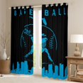 thumbnail image 3 of Homewish Teens Baseball Print Black Out Curtains, Black Blue Abstract Curtains Pack of 2 (42x63 Each), Cartoon Sports Theme Bedroom Curtains, Black Out Curtains Bedroom Decor, 3 of 7