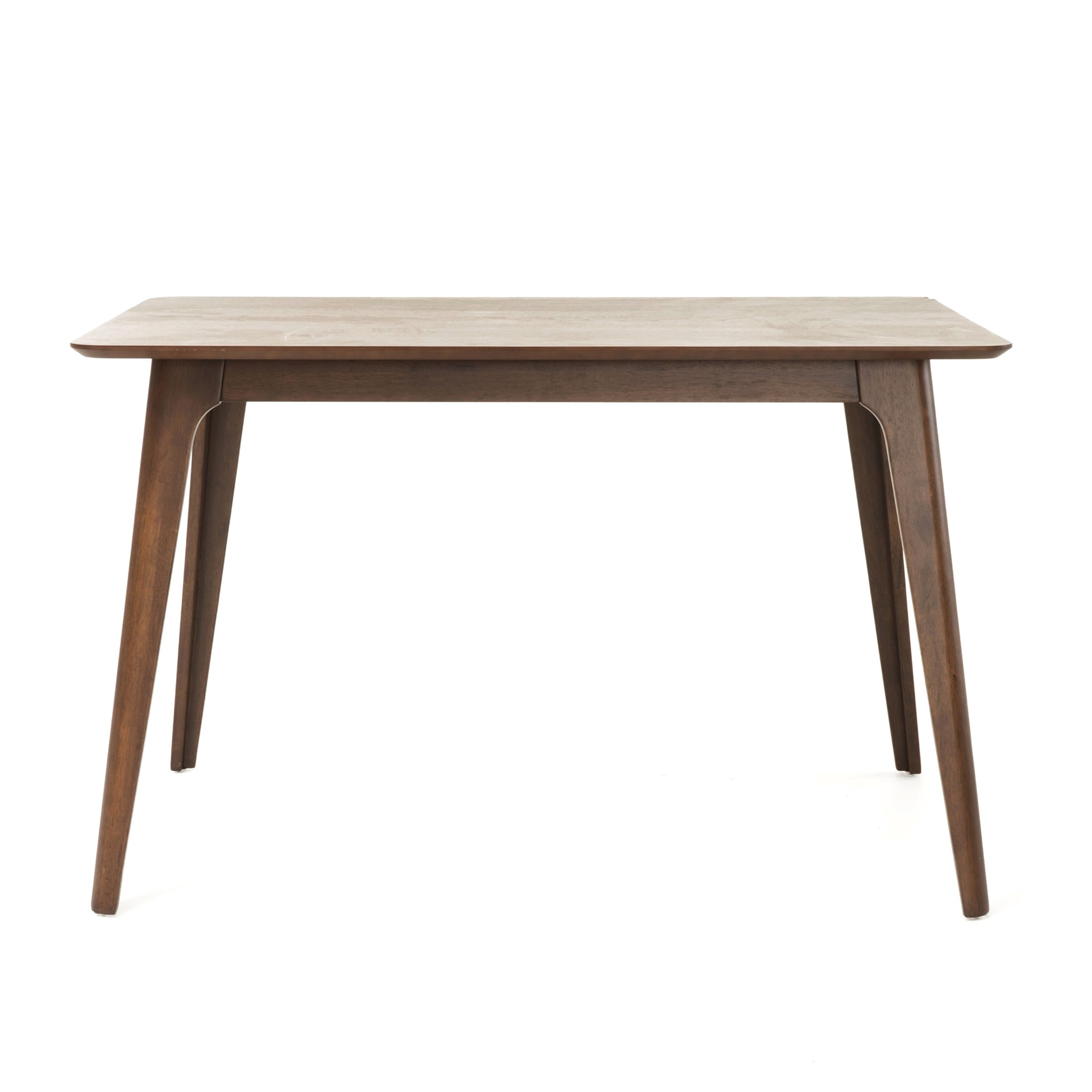 47" Dining Table, Rectangular Kitchen Table with Faux Wood Tabletop and Rubberwood Frame, for Kitchen, Dining Room, Walnut