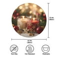 thumbnail image 3 of 15.4" Round Placemat Set of 4 Polyester Fabric Place Mats Non-Slip Dining Kitchen Table Mats for Kitchen Party Decor Red and White Scented Candles Pattern, 3 of 5