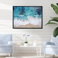 thumbnail image 2 of Designart "Aerial View Waves of White and Blue I" Extra Large Coastal Framed Wall Art - Coastal Blue Coastal Beach Entryway Framed Wall Art Print, 2 of 7
