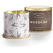 Illume Noble Holiday Collection Woodfire Demi Vanity Tin, 3 OZ Candle