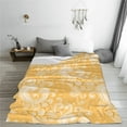 thumbnail image 2 of LNWH Modern Yellow Abstract Swirl Pattern Throw Blanket, Flannel Sofa Blankets for All Seasons, 60"x50", 2 of 8