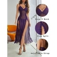 thumbnail image 4 of Sexyfree Lingerie for Women Side Split Chemise Sexy Nightdress Deep V Neck Nightwear Long Nightgown, 4 of 4