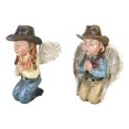 thumbnail image 4 of Set of 2 Rustic Western Cowgirl And Cowboy Angel With Hats Praying Figurines, 4 of 8