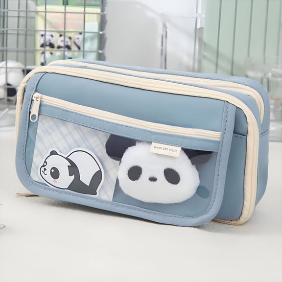 CCOCC Study Ready! Pencil Case Cute Panda Pencil Case Large Capacity For Adults Aesthetic Pencil Case Kawaii Pencil Pouch Cute With Zipper Preppy Pen Bag Utiles Escolares