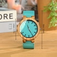 thumbnail image 4 of Women's Zebra Pattern Quartz Watch, Coral Blue Wooden Quartz Watch, Fashion Leather Quartz Watch, Women's Model.,Blue, 4 of 17