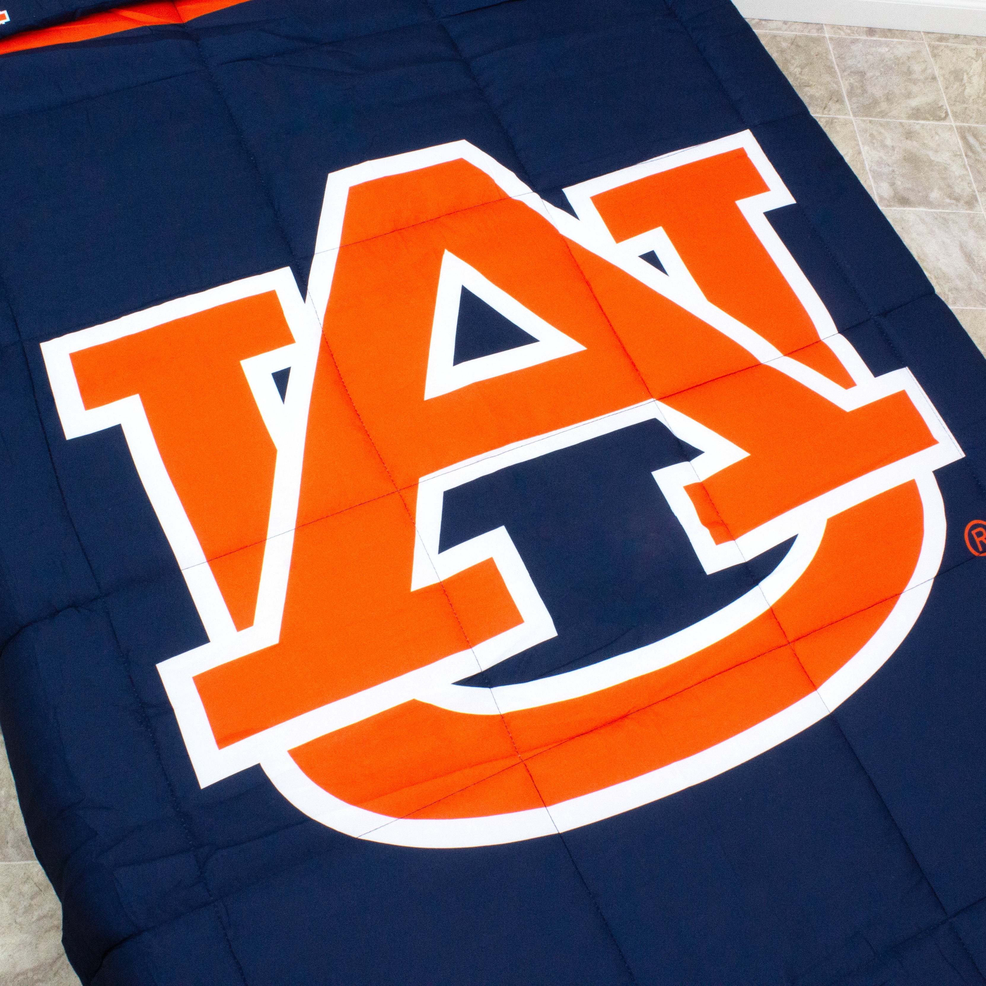 College Covers Auburn Tigers Reversible Big Logo Soft and Colorful Comforter Queen