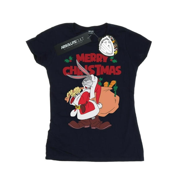Looney Tunes Womens Santa Bugs Bunny Cotton T-Shirt