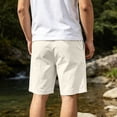 thumbnail image 5 of Men's Summer Beach Shorts Cotton Linen Elastic Waist Casual Shorts Relaxed Fit Lounge Shorts, 5 of 5