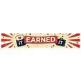 thumbnail image 1 of White Fabric Banner with Red Glittery Earned It Lettering Heart and Star Elements Party Decoration Backdrop for Celebrations Photo Shoots Graduation Parties Valentine Events, 1 of 4