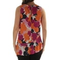 thumbnail image 4 of MAISON JULES Womens Purple Ruffled Floral Sleeveless Jewel Neck Peplum Top S, 4 of 4