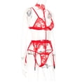 thumbnail image 3 of Body de Encaje Sexy Monstrate para Mujer Ropa Interior Sujetador Panty Liguero XL Rojo, 3 of 7