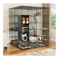 Jadona 69" Extra Large Cat Cage 5 Tiers Cube Indoor Cat House Cat Crate