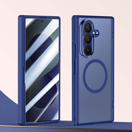 For Samsung Galaxy Z Fold8 Ultra Phone Case,Built-in Front Privacy Screen Protector,Compatible with Wireless Charging,With Hinge Protector,Shockproof Non-Slim Rugged Phone Case,Blue