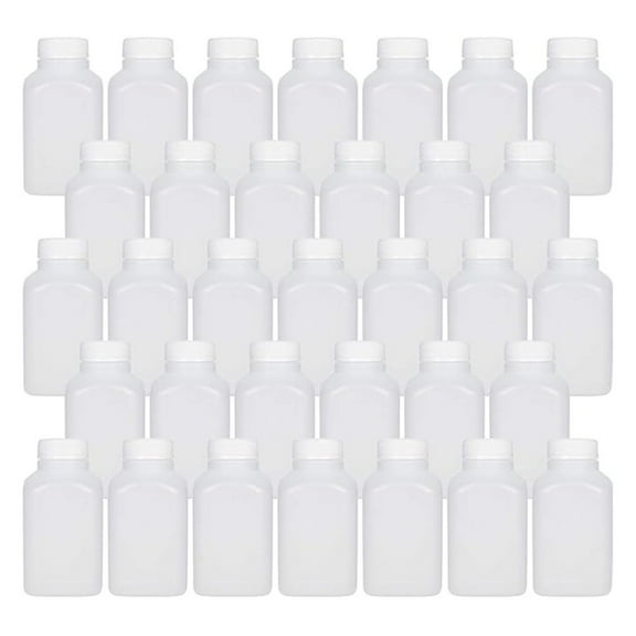 10oz Empty Plastic Juice Bottles - 33 Pack - BPA Free Drink Containers for Homemade Juices, Smoothies, Milk, Tea - Tamper Evident, Reusable