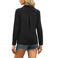 thumbnail image 3 of INSPIRE CHIC Fringe Button Down Shirt for Women's Long Sleeve Sparkle Tassel Western Cowgirl Blouse XS Black, 3 of 6