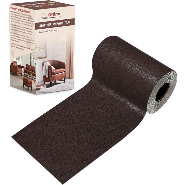 Parche de reparación de cuero, cinta de reparación de cuero, 3 x 60 pulgadas Parche de reparación de cuero para muebles, kit de reparación de vinilo, parche de cuero para sofás, muebles, asientos de a