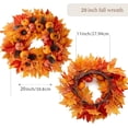 thumbnail image 2 of MISSPIN Couronnes d'Automne de 20 Pouces pour Porte d'Entrée, Couronne de Récolte de l'Action de Grâce, Décorations de Style Ferme pour Maison, Porche, Mur, Fenêtre, Automne pour Intérieur Extérieur (Orange), 2 of 8