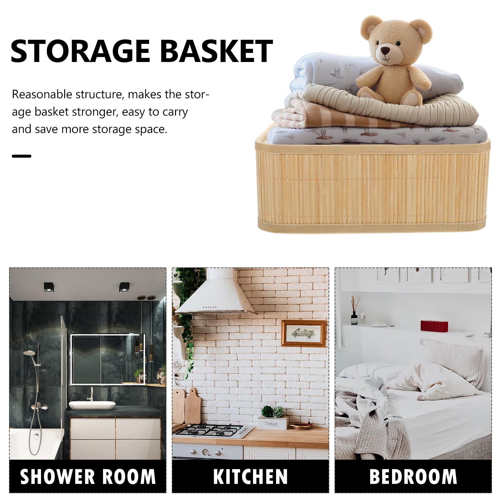 Bamboo Storage Basket Baskets Desk Organizer Weaving Sundries Multipurpose Manual Toy