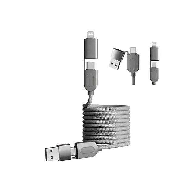 Cable Tipo C Carga Rapida 4en1 240w Para iPhone Macbook Vivo Xtellar gris