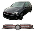 thumbnail image 2 of Ikon Motorsports Grille - Fits 10-14 Golf MK6 Mesh GTI Style Black Red Front Grille Logo Base - ABS, 2 of 7