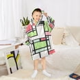 thumbnail image 6 of FORMRS Wearable Blanket Hoodie with Sleeves for Kids Cozy Flannel Sweatshirt, Green Abstract Geometric, 6 of 7