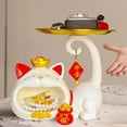 thumbnail image 3 of Divertida bandeja de estatua de gato, bandeja para llaves de estatua de gato, figura de animales, escultura de gato con bandeja de almacenamiento,, 3 of 9