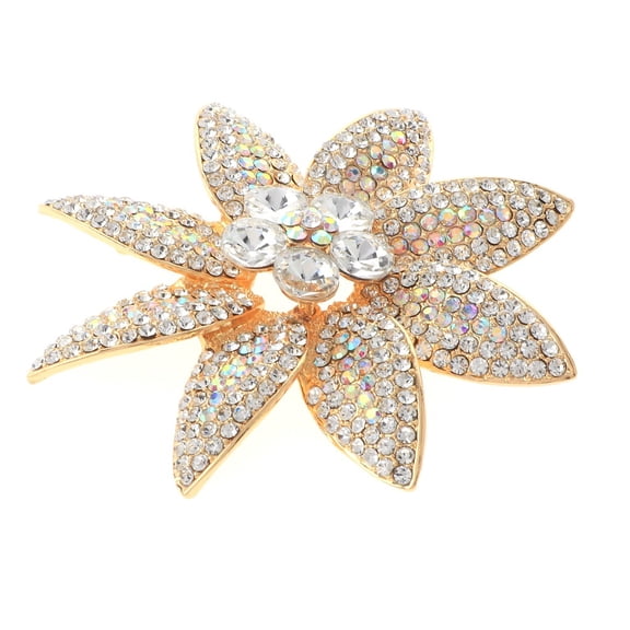 Large Crystal Flower Brooch