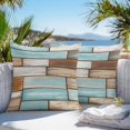 thumbnail image 3 of Throw Pillow Covers 16x16 Inch Set of 2, Blue Brown Vintage Waterproof Outdoor Pillow Covers, Retro Farmhouse Elegant Pastoral Decorative Cushion Pillowcases for Couch, Sofa, Bed, Garden, Patio, 3 of 9
