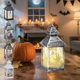 thumbnail image 7 of Comefolife Halloween Decor Black Gothic Lantern Lights Mini Halloween Pumpkin Ghost Witch Bat Tree Candle Jack-o'-Lantern for Indoor Outdoor Table Decorations (D), 7 of 7