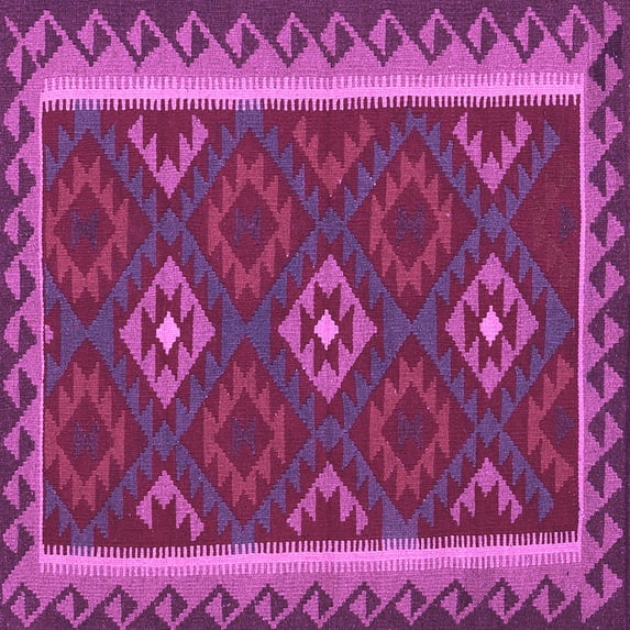 Ahgly Company Indoor Square Oriental Purple Traditional Area Rugs, 5' Square