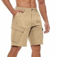 thumbnail image 2 of Cargo Shorts for Men Summer Casual Elastic Waist Straight Leg Knee Length Hiking Work Shorts with Pockets, 2 of 8