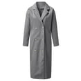 thumbnail image 1 of Abrigo de invierno para mujer con doble botonadura de mezcla de lana Peacoat, 1 of 3