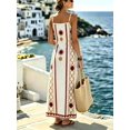 thumbnail image 2 of Womens Multicolor Boho Geometric Print Spaghetti Strap Maxi Dress, 2 of 4