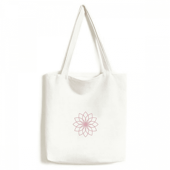 Flower Line Illustration Tote Canvas Bag Shopping Satchel Casual Handbag