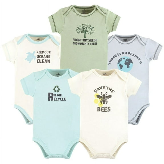 Touched by Nature Organic Cotton Bodysuits, Planet B, 0-3 Months