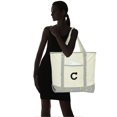 thumbnail image 2 of DALIX Initial Tote Bag Personalized Monogram Striped Banana Zippered Top Letter - C, 2 of 7