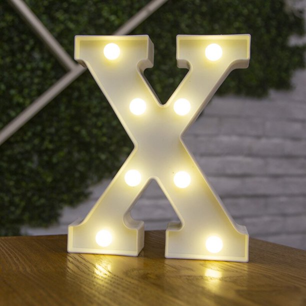 Luces LED con letras del alfabeto, señal de marquesina, número, lámpara de decoración, luz nocturna para fiesta, dormitorio, boda, cumpleaños y Navidad, 16cm