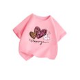 thumbnail image 5 of SGMVNU Girls T Shirts Short Sleeve Tops Trendy Casual Classic Crewneck Loose Fit Letter Print Cotton T-Shirts Summer Outfits, Size 13-14 Years, th1-Pink, 5 of 5