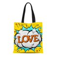 thumbnail image 1 of NUDECOR Canvas Tote Bag Creative the Lettering Love for Valentine Day in Durable Reusable Shopping Shoulder Grocery Bag, 1 of 1