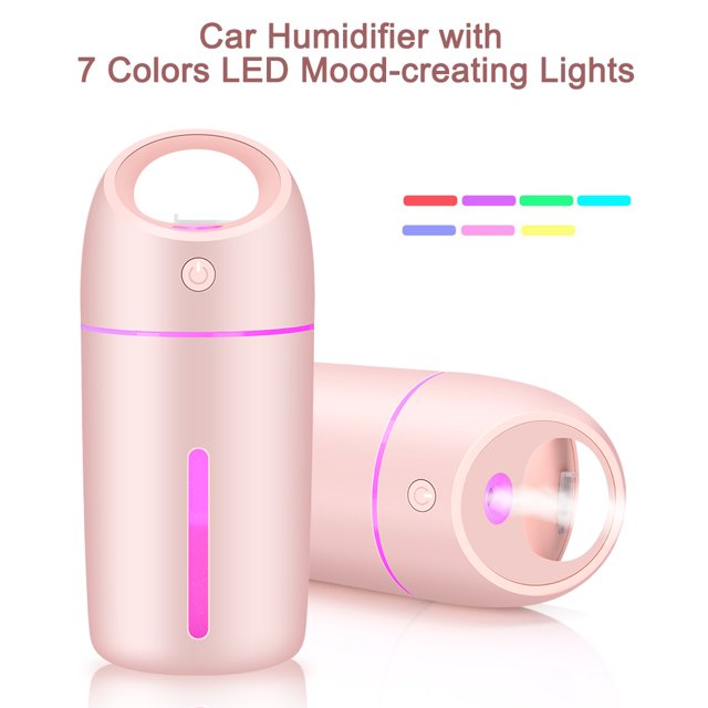 Humidificador de coche USB Mini humidificadores portátiles purificador de aire con luz nocturna LED de 7 colores Jadeshay A