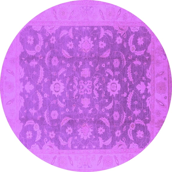 Ahgly Company Indoor Round Oriental Purple Industrial Area Rugs, 8' Round