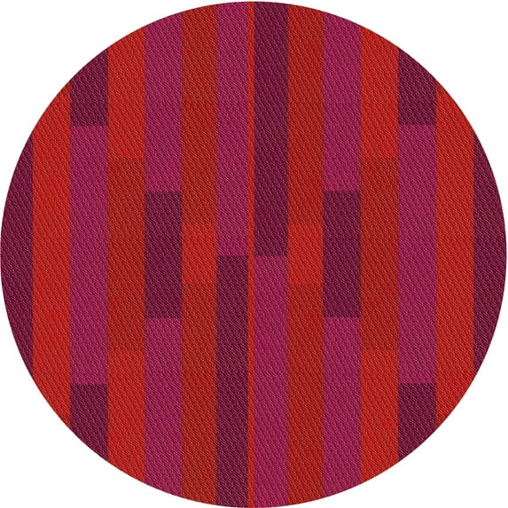 Ahgly Company Machine Washable Indoor Round Transitional Crimson Red Area Rugs, 4' Round