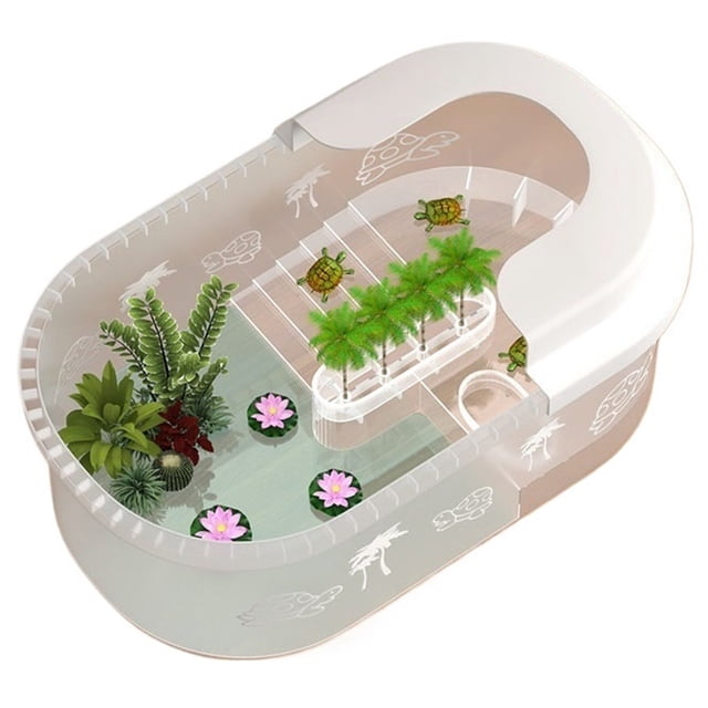 Aquarium pour Tortue avec Plateforme d'Escalade et Plateforme de Séchage au Soleil